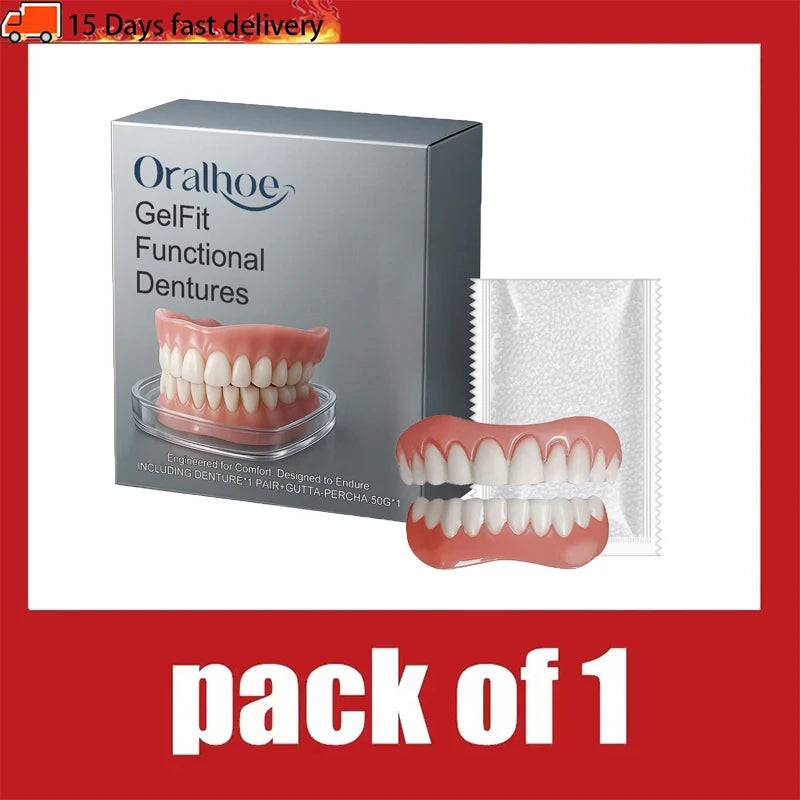 Silicone Dentures False Teeth Full Set Temporary Fit
