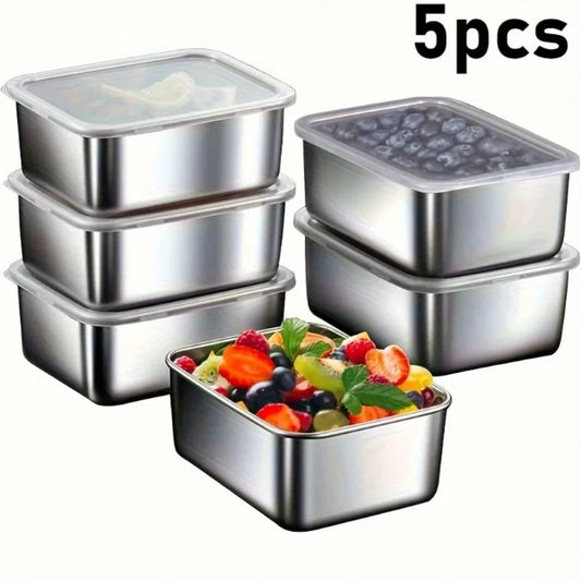 Stainless Steel Food Storage Containers Leakproof Stackable Set