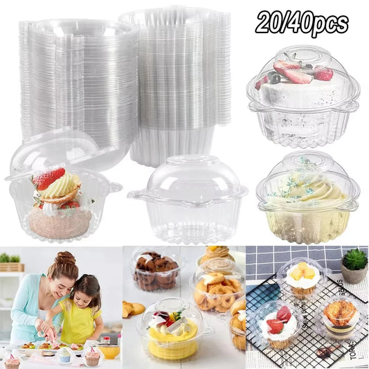 Disposable Cupcake Boxes Clear Plastic Individual Dessert Containers