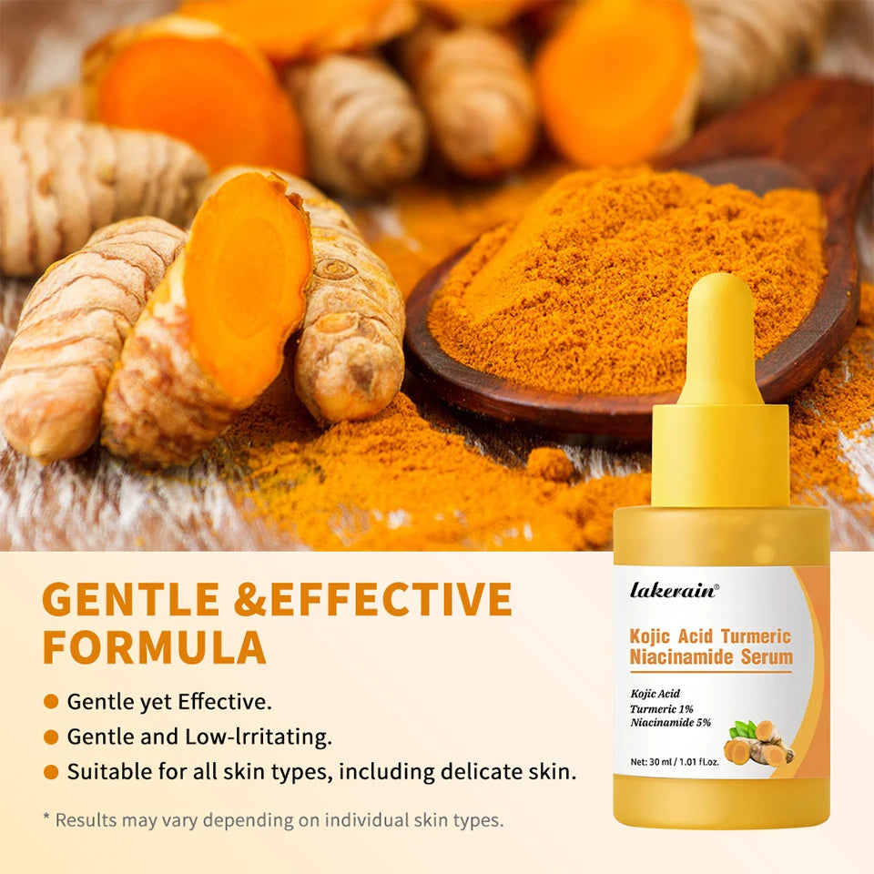 Lakerain Kojic Acid Turmeric Niacinamide Face Serum Brightening Oil