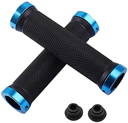 Non-Slip MTB Bicycle Handlebar Grips Dual Aluminum Lock On Rubber MTB