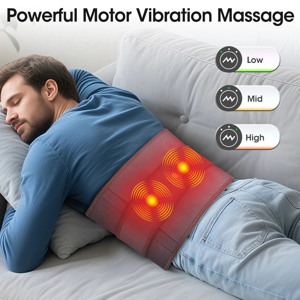 Electric Cordless Heated Waist Massager Red Light Infrared Lumbar Belt - 3