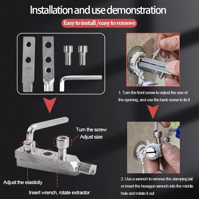 Broken Pipe Extractor Tool Set for Faucet and Water Pipe Removal - 5