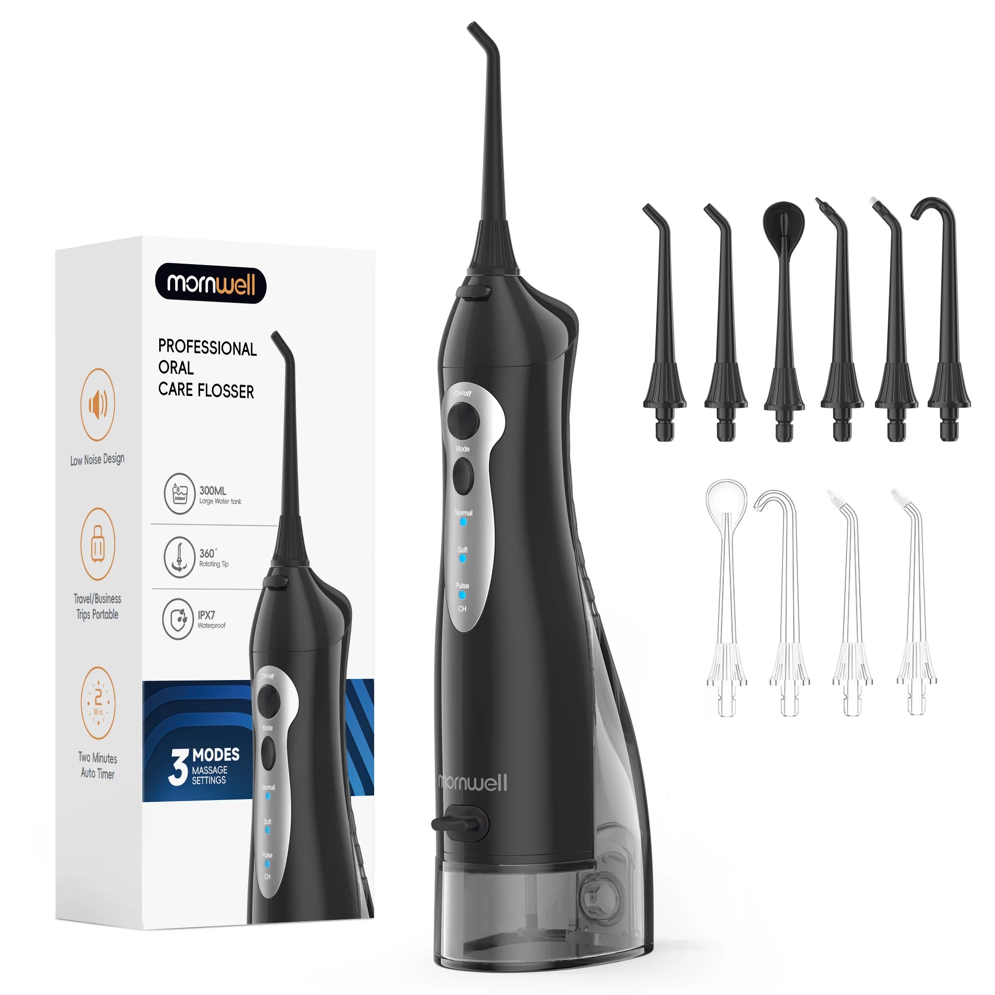 Mornwell D52 Portable Water Flosser USB Rechargeable Teeth Cleaner - 18