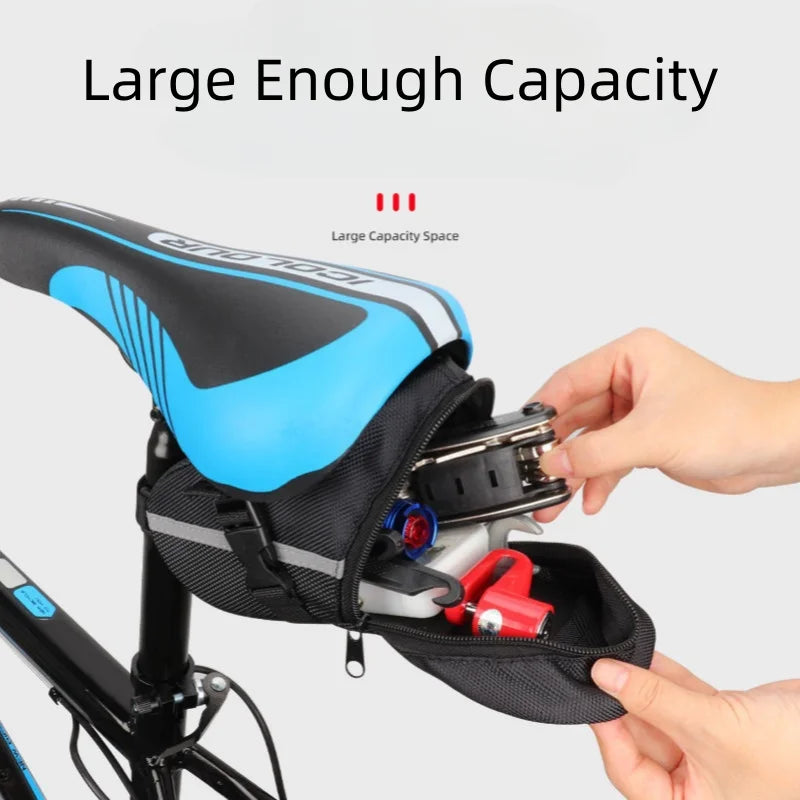 Bicycle Saddle Bag Under Seat Storage Pouch for Road and Mountain Bikes - 2