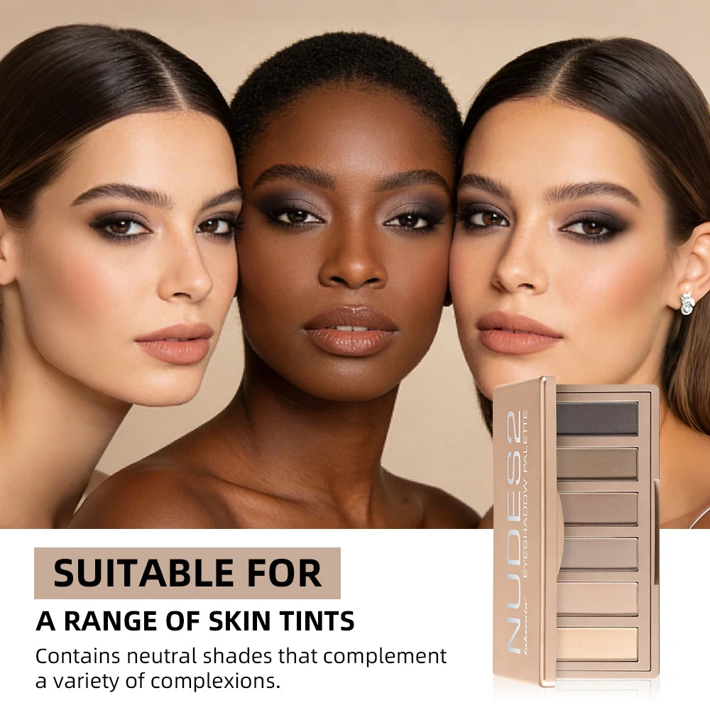 6-Color Eyeshadow Palette Matte Neutral Nude Blendable Eye Makeup - 3
