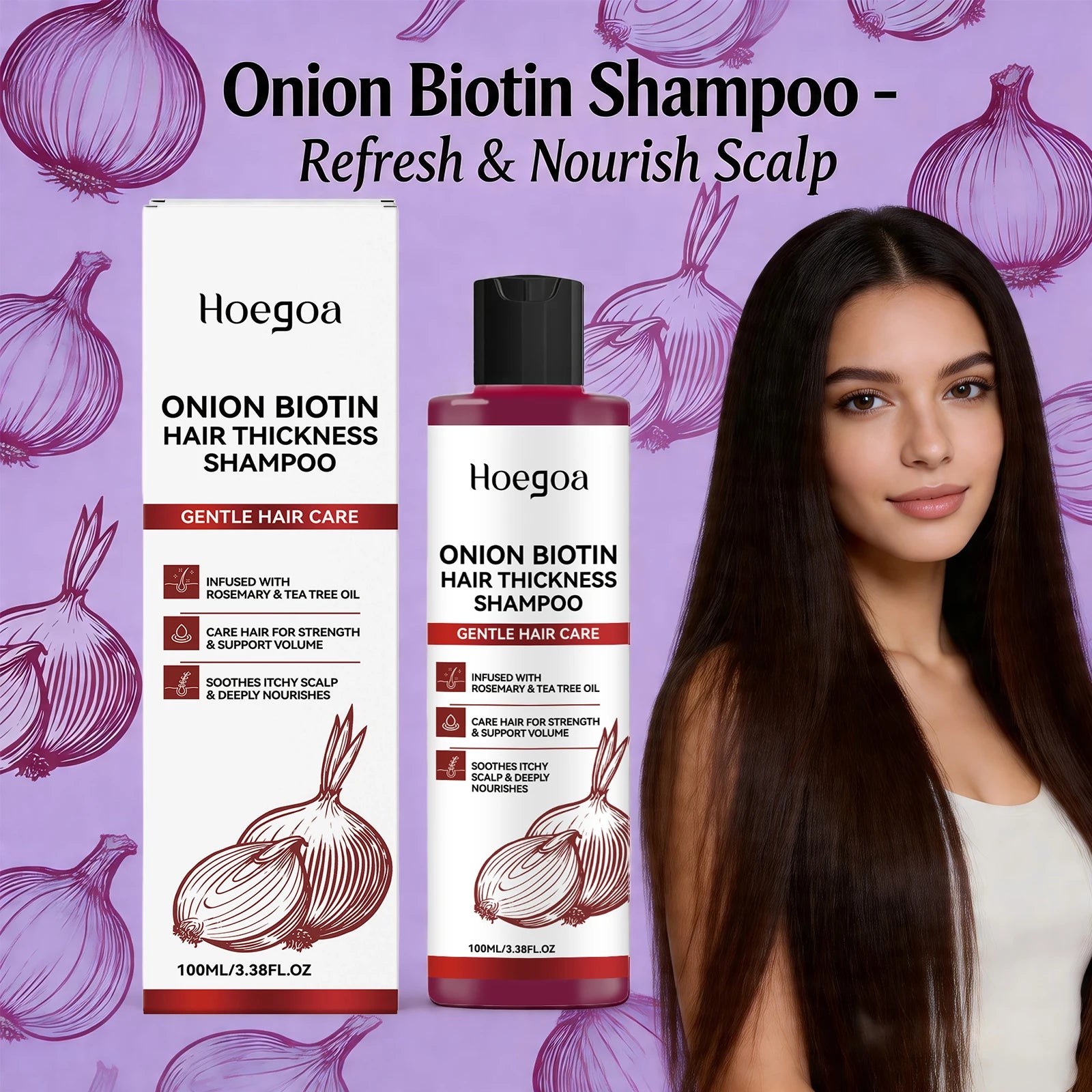Onion Biotin Shampoo Nourishing Anti Hair Loss Scalp Cleanser - 9
