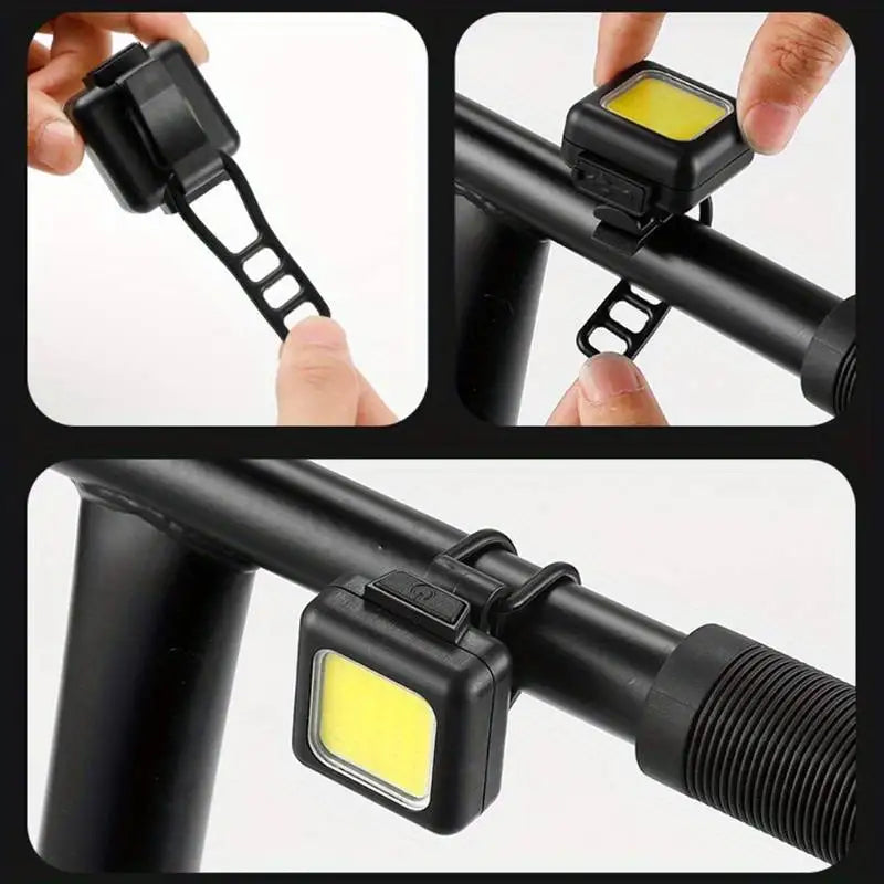 2 Pack LED Bike Light Set Rechargeable Bicycle Tail Light Flashlight - 10