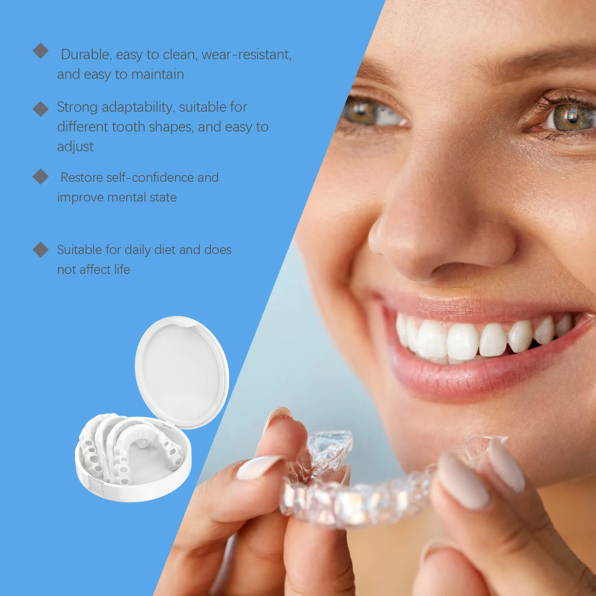 Adjustable Snap On Dentures Fake Teeth Veneers