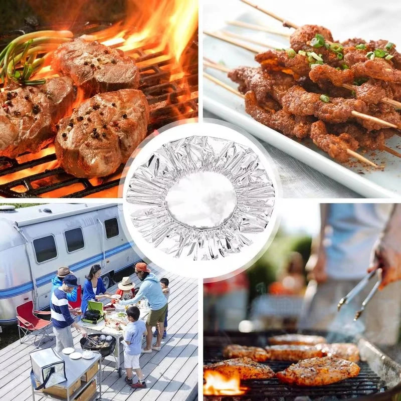 Reusable Aluminum Foil Bowl Covers Food Storage Wraps for Oven Picnic