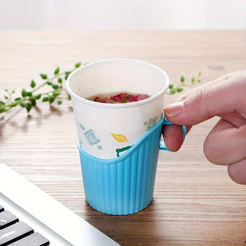 Reusable Disposable Paper Cup Holder Anti Scalding Sleeve Set - 10