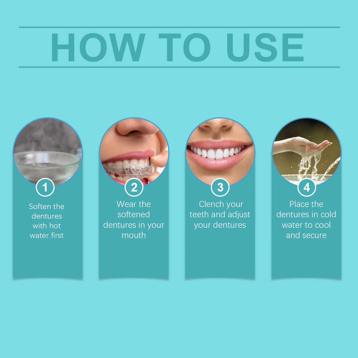 Adjustable Snap Dentures Missing Teeth Repair Upper Lower Jaw