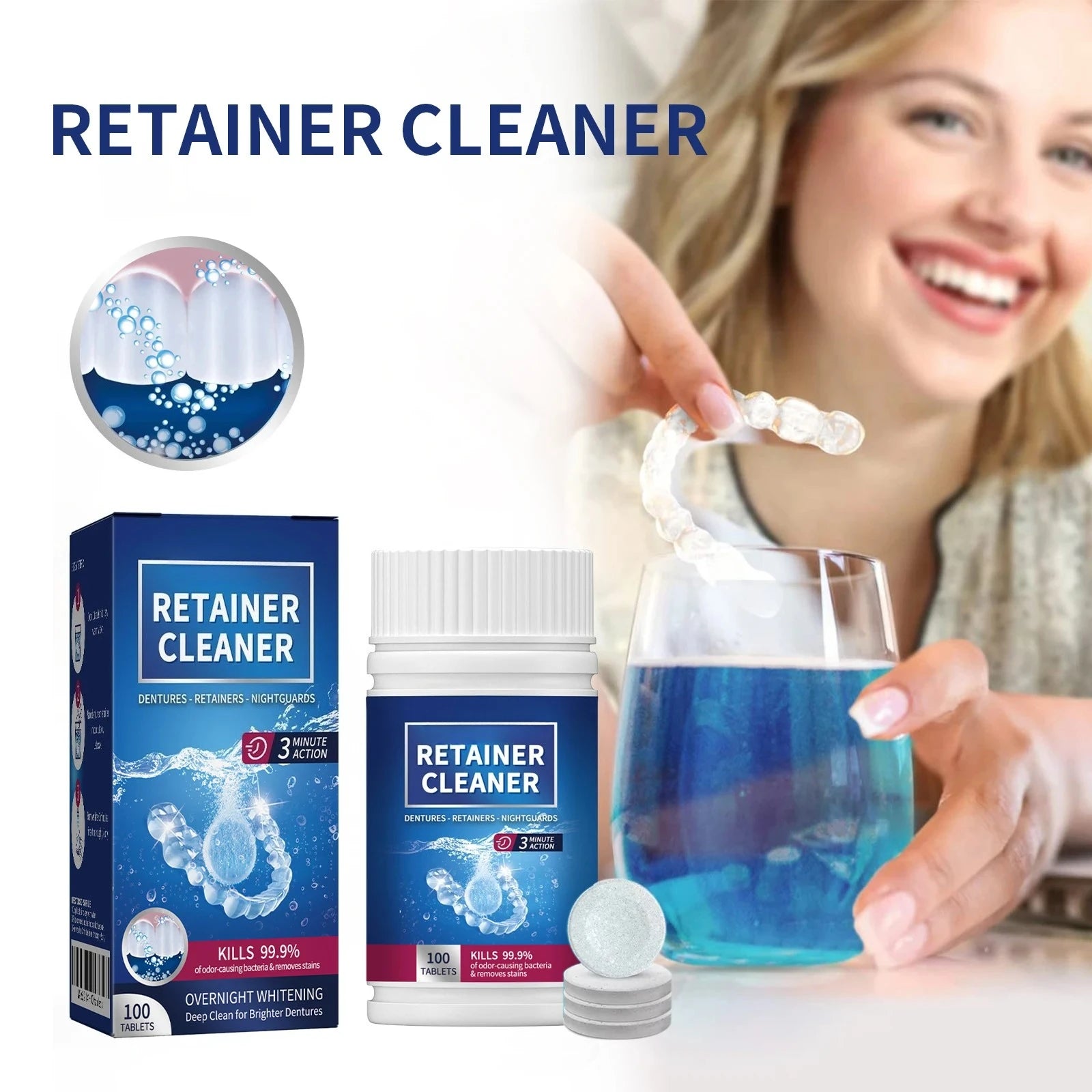 Denture Cleaner Tablets False Teeth And Retainer Cleaner - 1