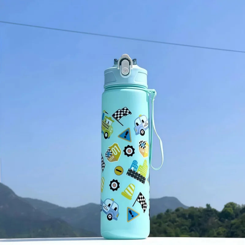 750ml Dinosaur Water Bottle for Kids Leakproof Sippy Cup with Straw