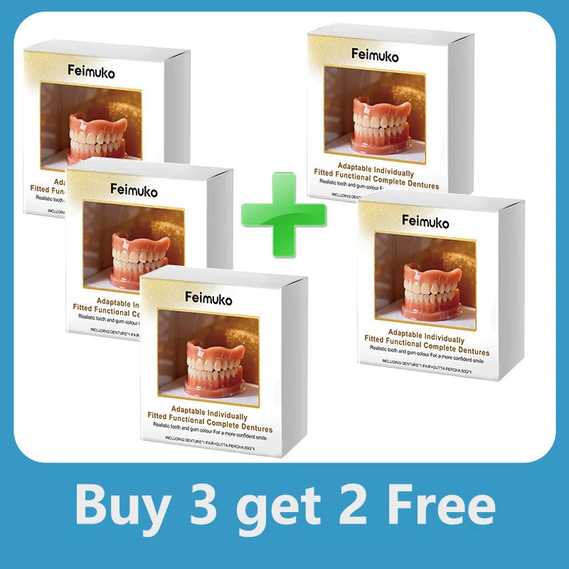 Denture Silicone Kit Soft Liners Upper And Lower Teeth Set