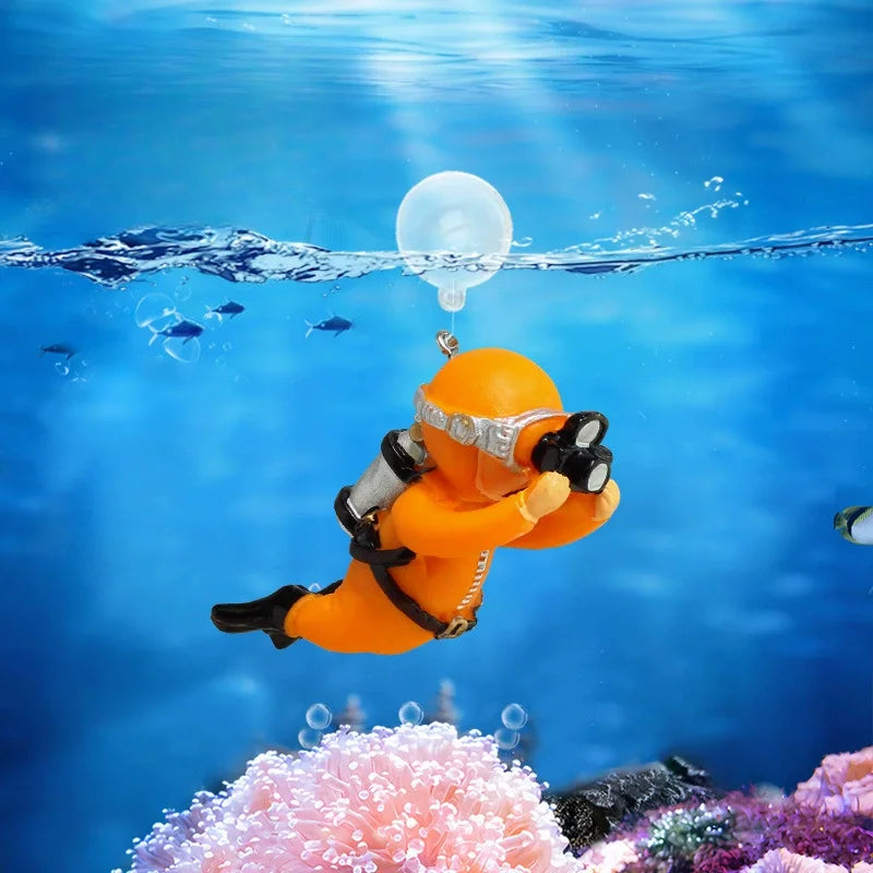 Floating Scuba Diver Aquarium Decoration Fish Tank Landscaping Ornament