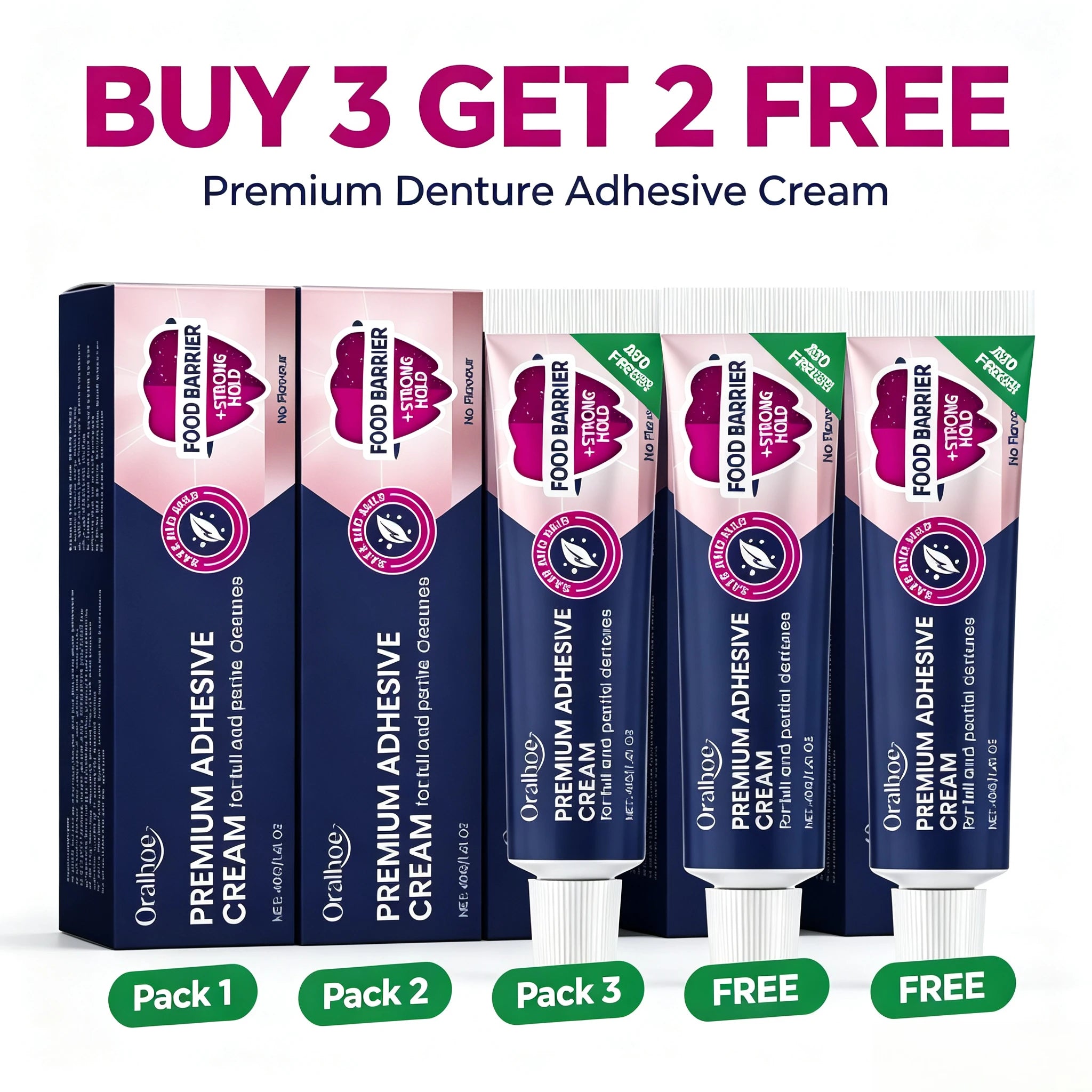 Denture Adhesive Cream Secure Fix Glue for Full Partial Dentures - 9