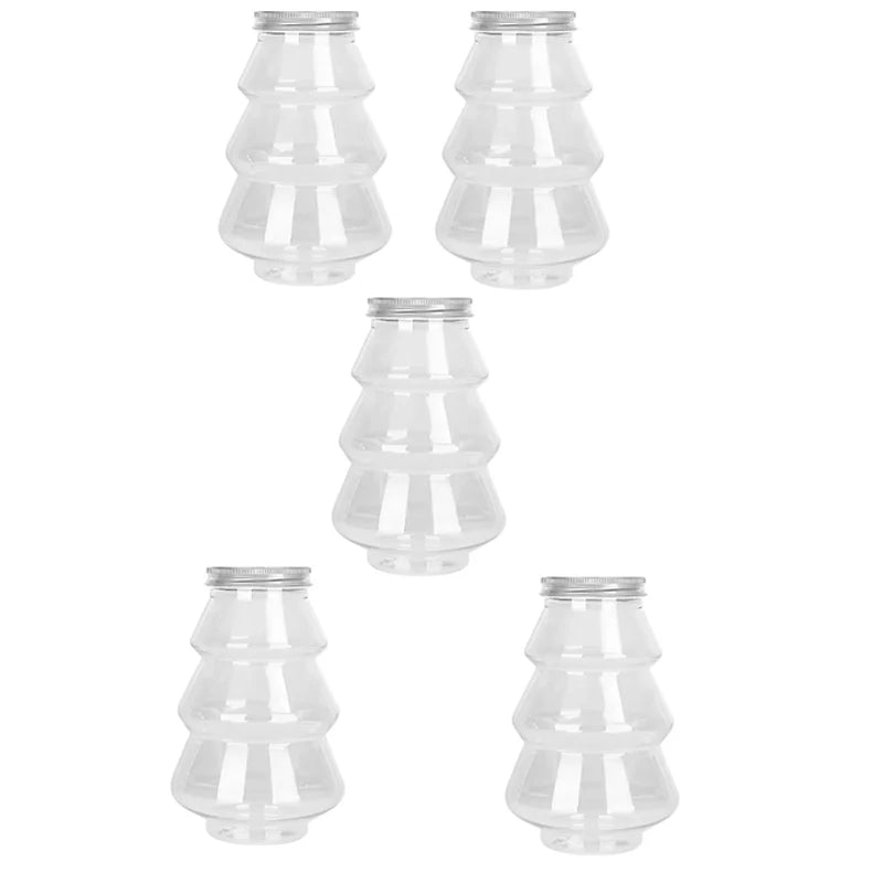 500ml Christmas Tree Candy Jar Plastic Cookie Storage Container Bottle - 10