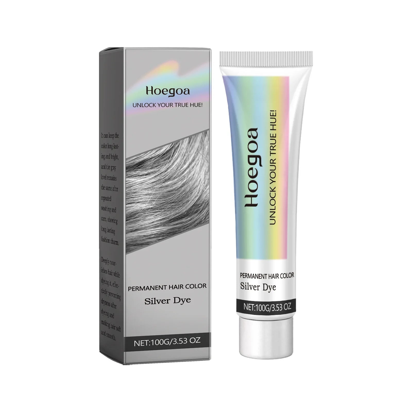 Gray Hair Dye Permanent Coloring Cream Silver Shampoo - 17