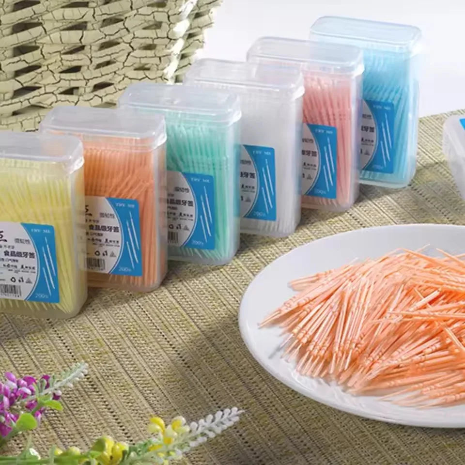 200Pcs Disposable Interdental Brush Toothpick Floss Sticks Oral Care - 2