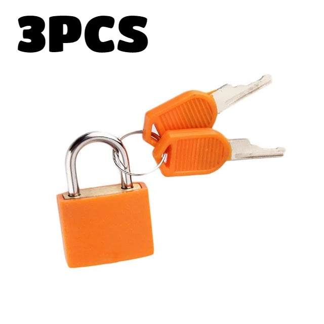 6pc Small Padlock Set with Keys Portable Travel Suitcase Diary Lock - 23