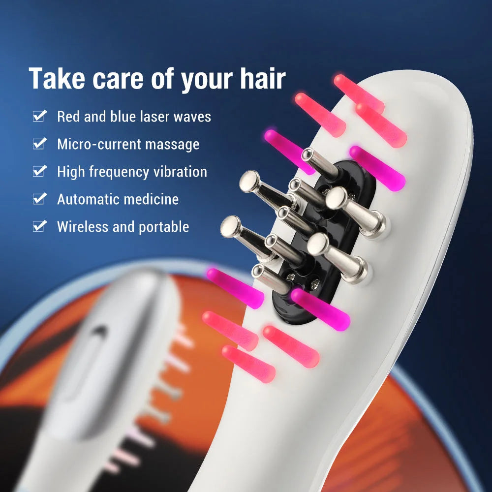 Electric EMS Scalp Massager Comb Hair Growth Oil Applicator