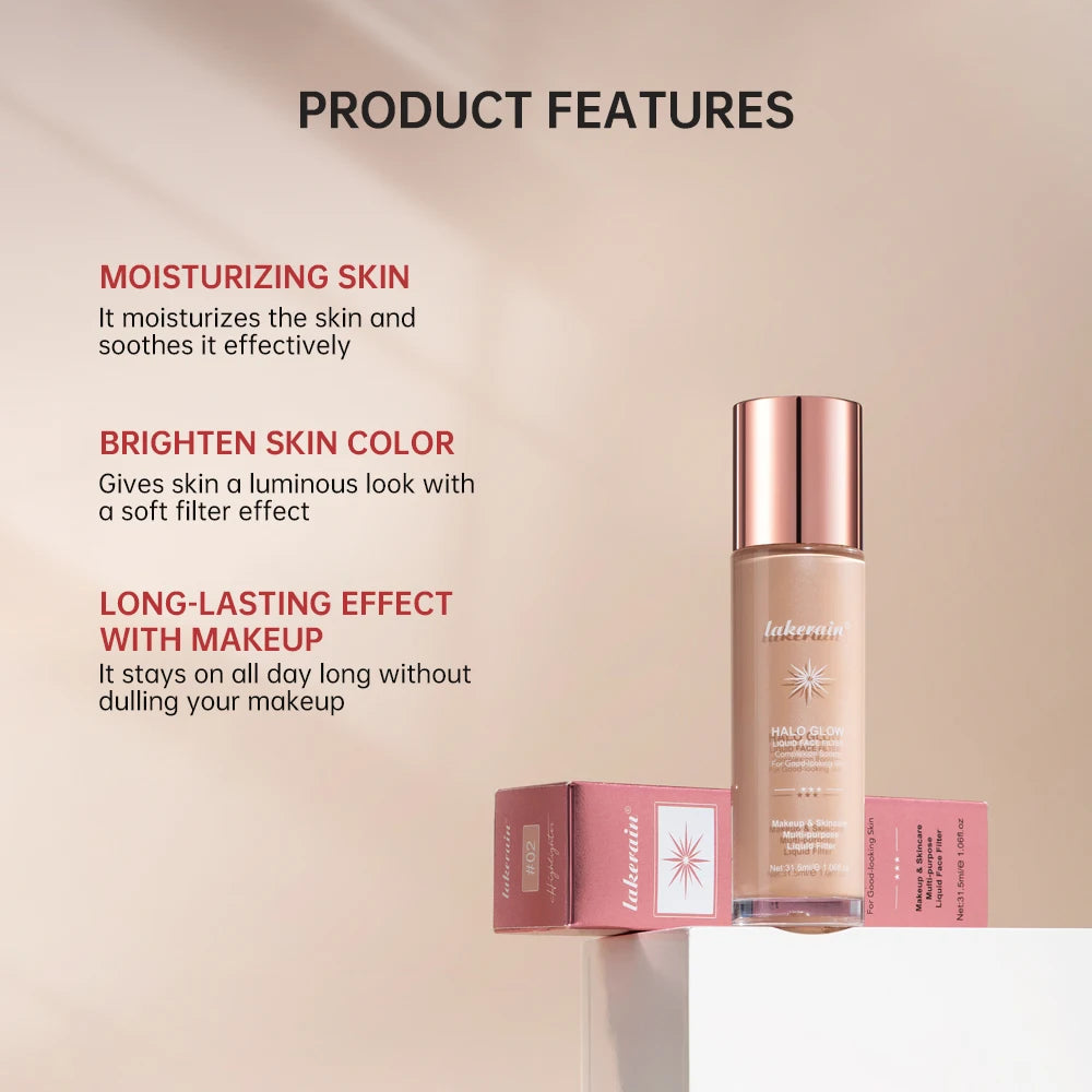 Halo Glow Liquid Face Filter Highlighter & Dewy Skin Bronzer Serum - 2