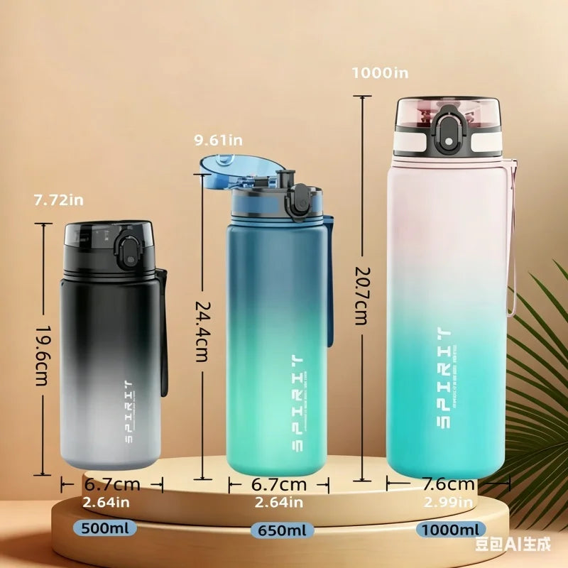 Leak Proof Sports Water Bottle Portable Gym Fitness Jug 500ml 1000ml - 3