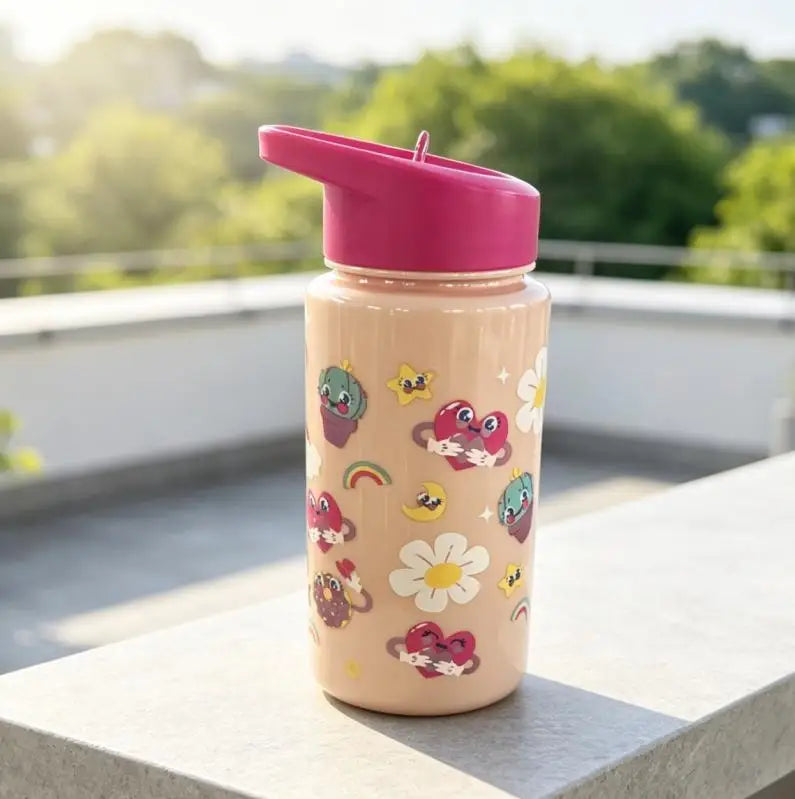 500ml Cute Dinosaur Straw Water Bottle Portable BPA Free Travel Cup - 13