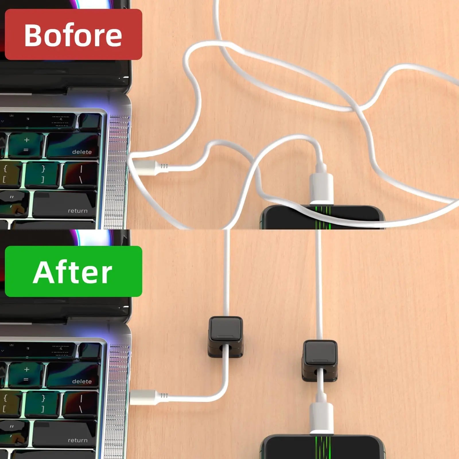 Magnetic Cable Clips Adhesive Cord Organizer Desk Wire Management Holder - 5