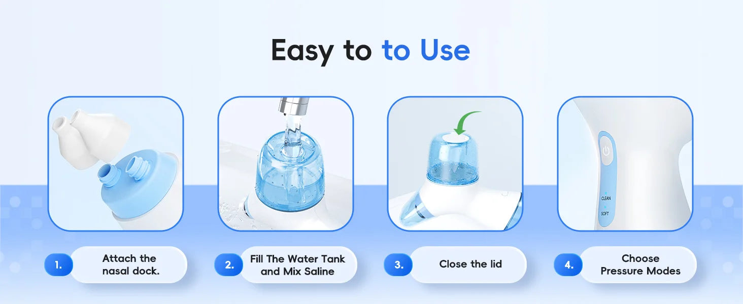 Electric Sinus Rinse Machine Nasal Irrigator Nose Cleaner - 14