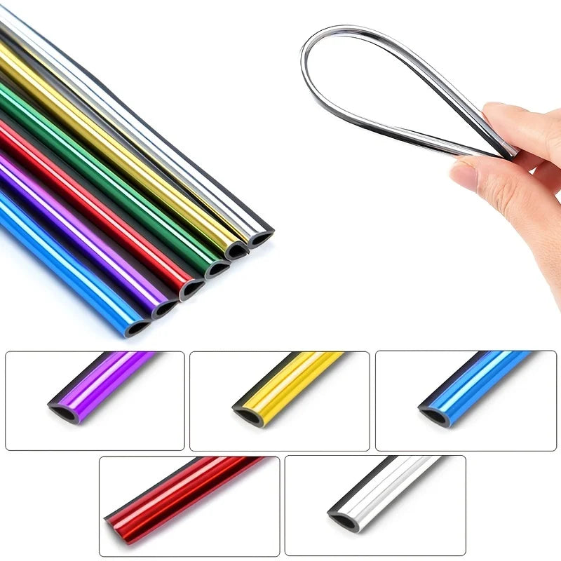 10pc Car Air Vent Trim Strips U-Shaped Interior Decorative Molding - 4