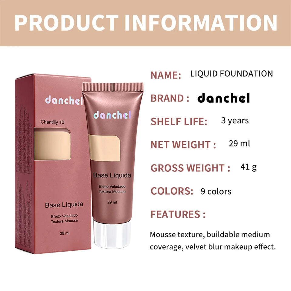 Liquid Foundation Long Lasting Velvet Matte Face Makeup Base
