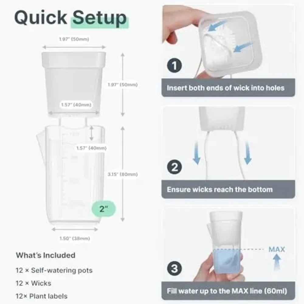 15pcs Self Watering Plant Pots Translucent Seedling Planters for Cuttings
