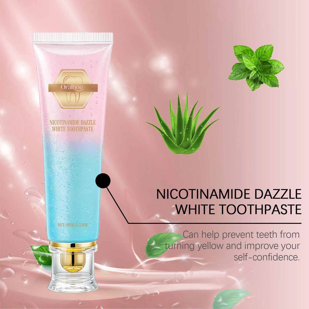 Oralhoe Teeth Whitening Toothpaste Repair Cavities Mint Fresh Breath