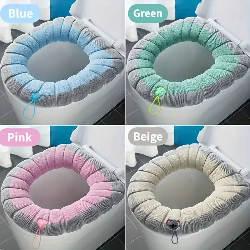 Thickened Washable Toilet Seat Cushion Soft Cotton Linter Cover - 7