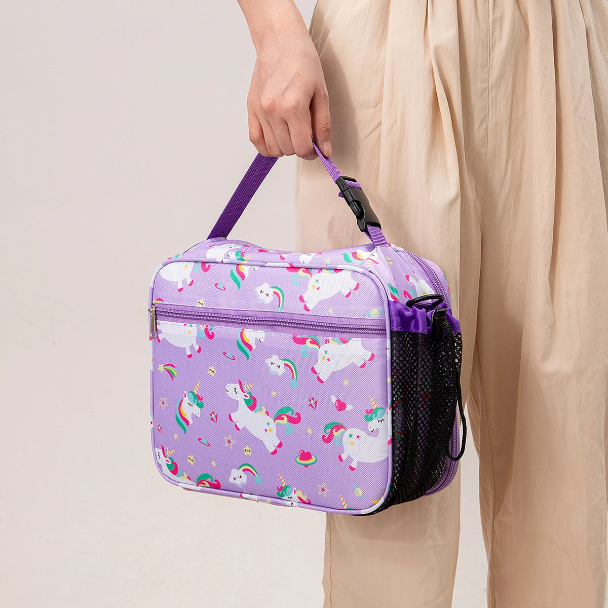 Insulated Cartoon Lunch Bag Portable Thermal Food Box with Shoulder Strap