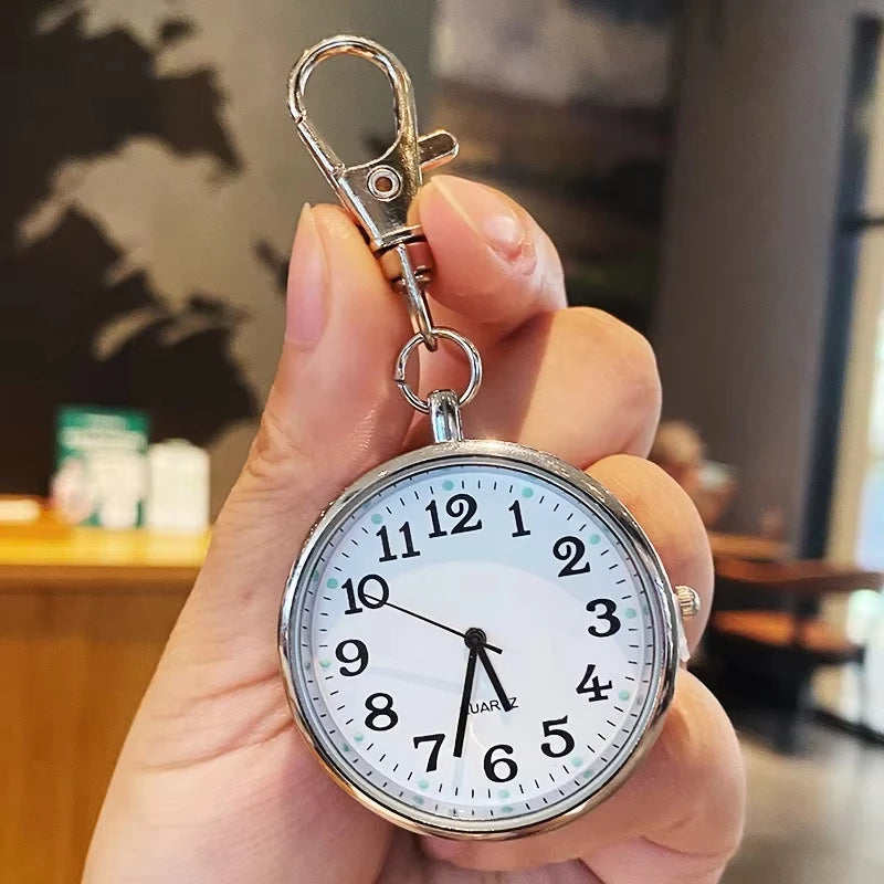Portable Quartz Pocket Watch Keychain Hanging Nurse Fob Watch