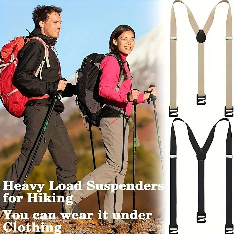 Unisex Adjustable Suspender Straps Heavy Duty Elastic Belt for Hiking