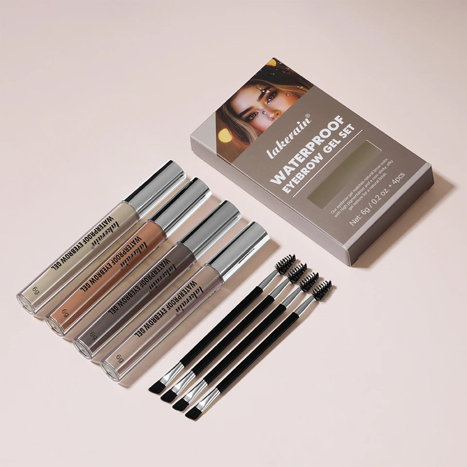 Waterproof Eyebrow Gel Set Long Lasting Liquid Tint Makeup - 16