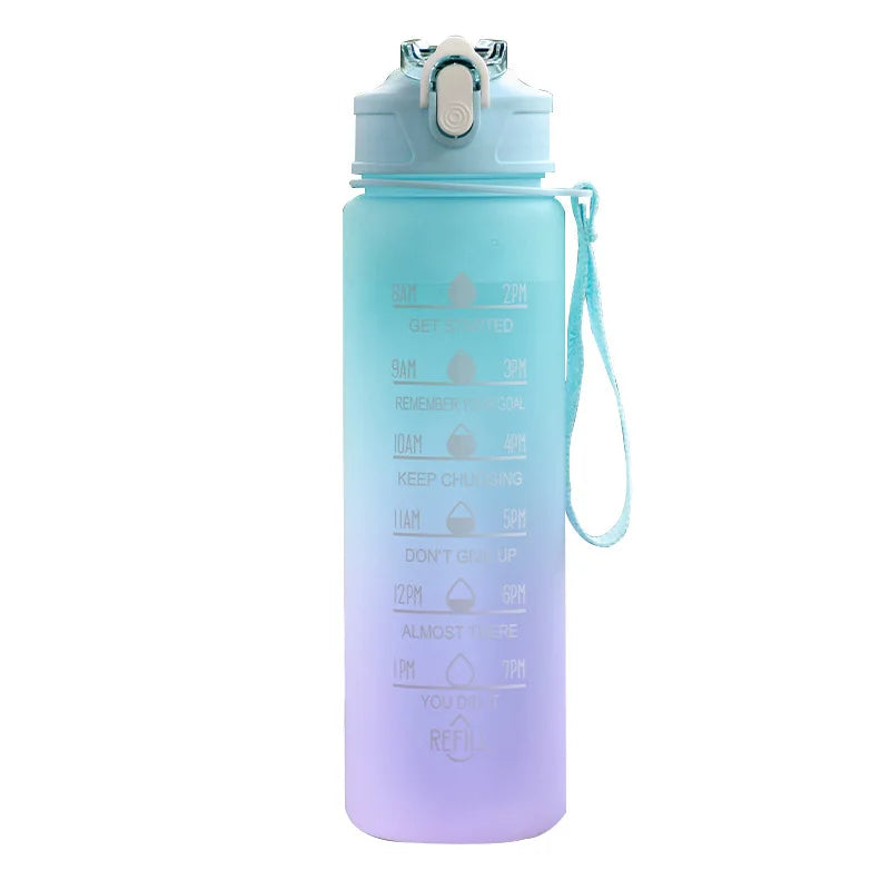 750ml Motivational Sports Water Bottle Leak Proof Fitness Tracker Cup - 12