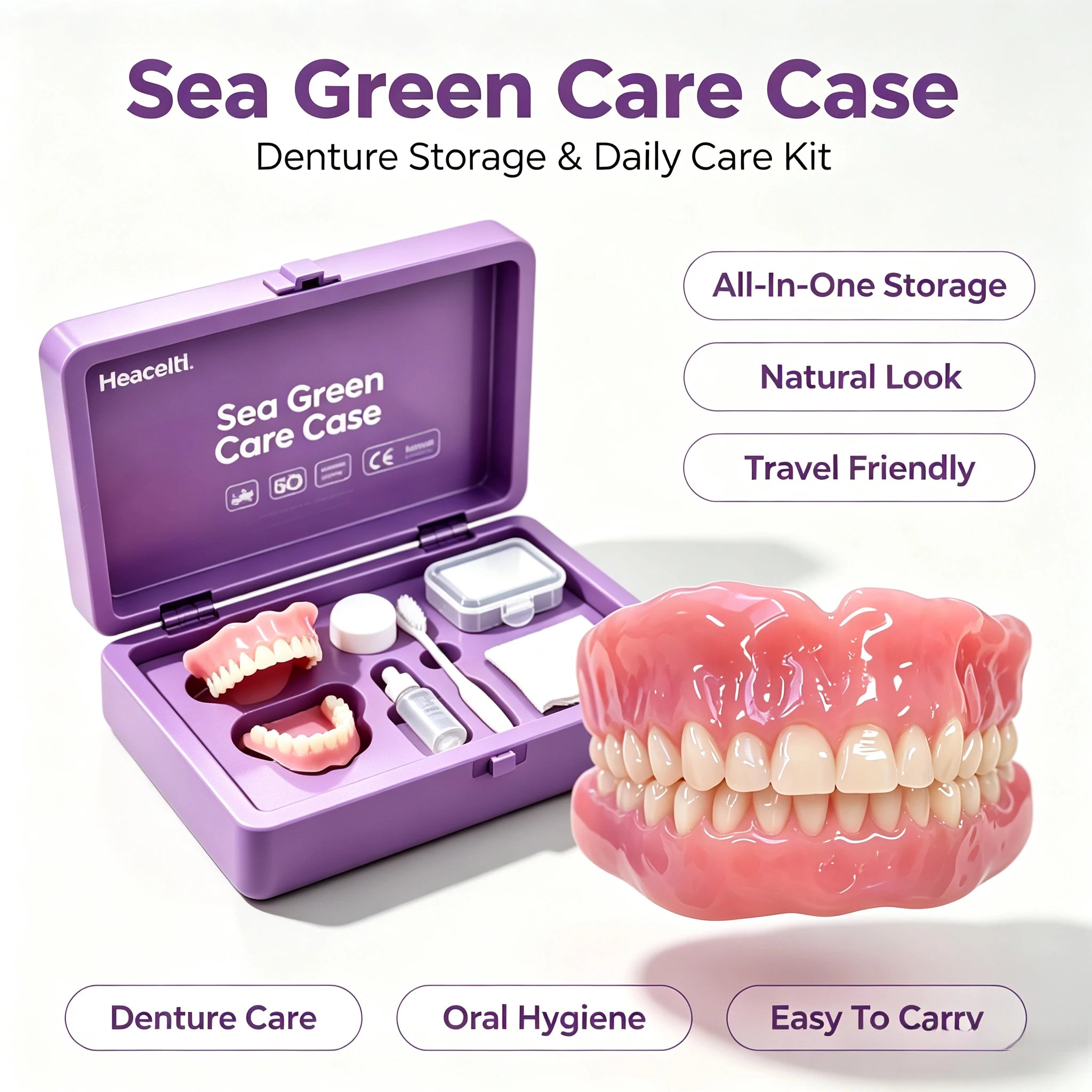 Instant Smile Veneers Upper Lower Teeth Set Denture Kit - 1