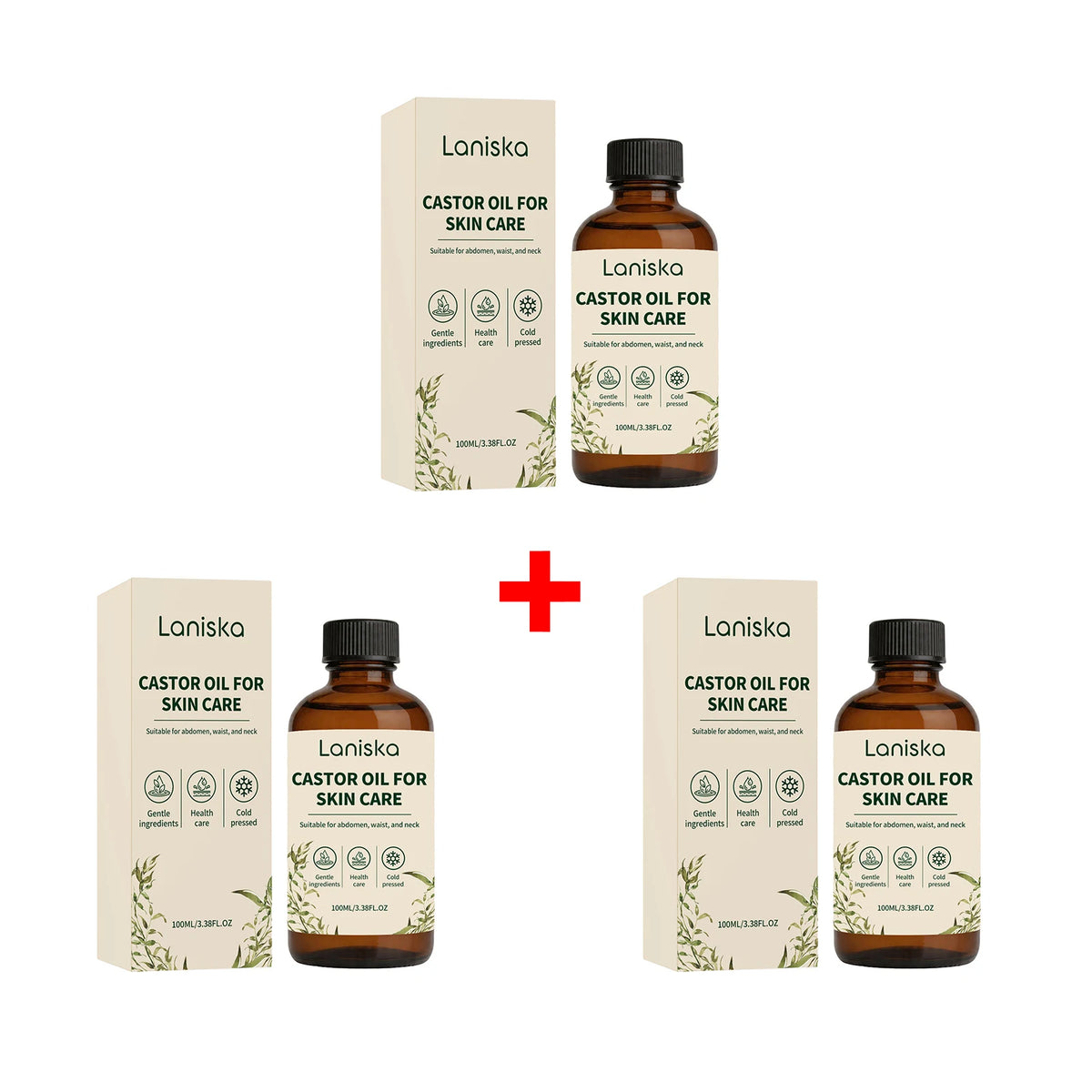 Laniska Cold Pressed Castor Oil for Skin Hydration and Body Massage Care