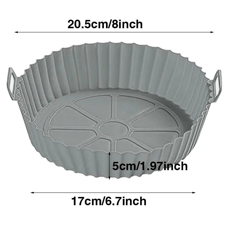 Reusable Silicone Air Fryer Liner Non-Stick Baking Tray Basket Pot - 15