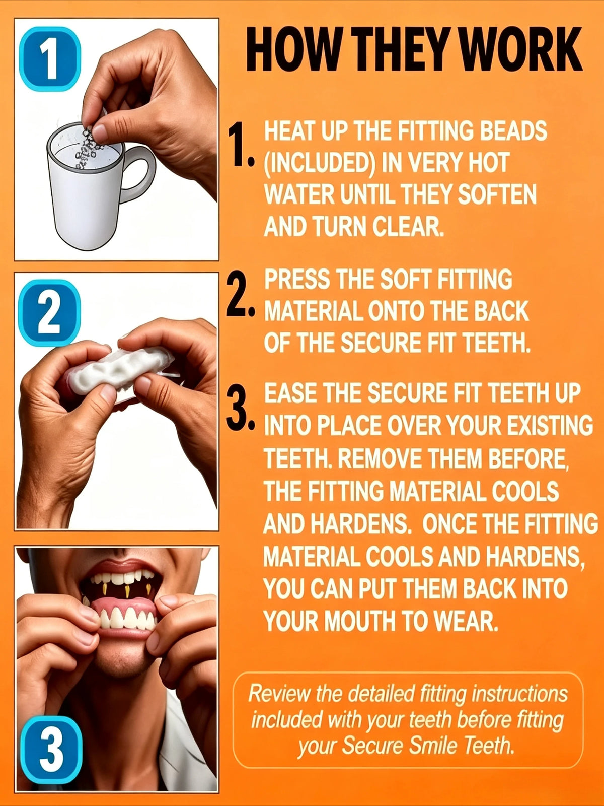 Silicone Full Denture Set Upper Lower Oral Care