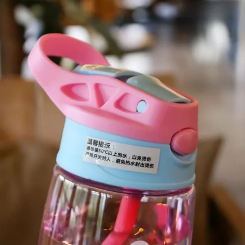 Kids Cartoon Water Bottle 480ml Leakproof Sippy Cup with Straw - 6