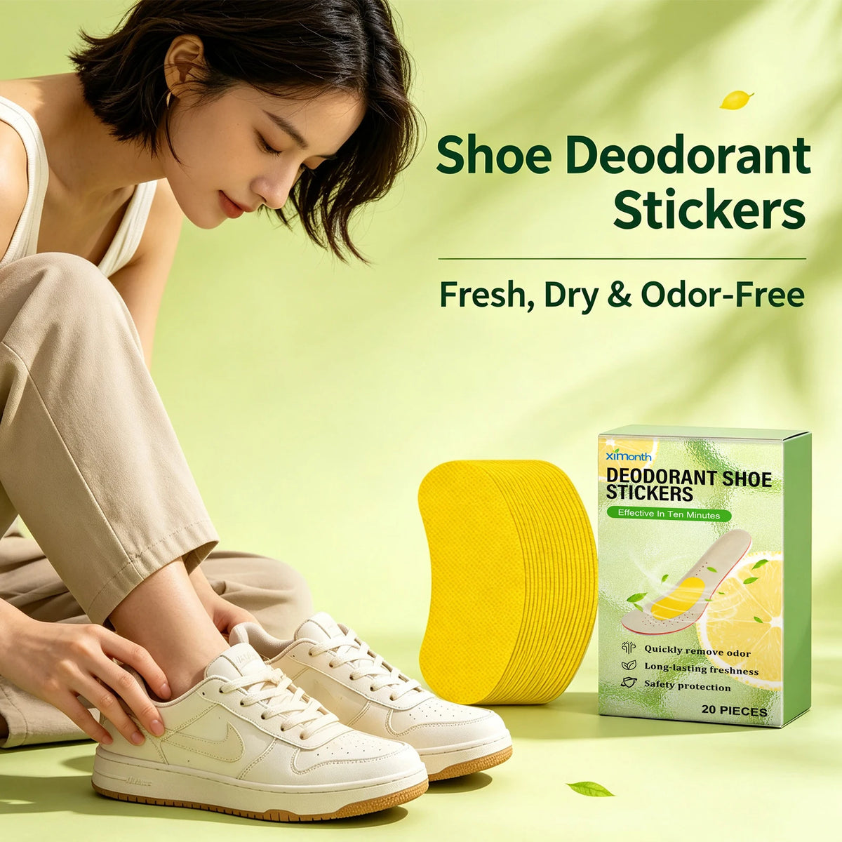 Ximonth Deodorant Shoe Stickers Odor Removal Patches Freshness