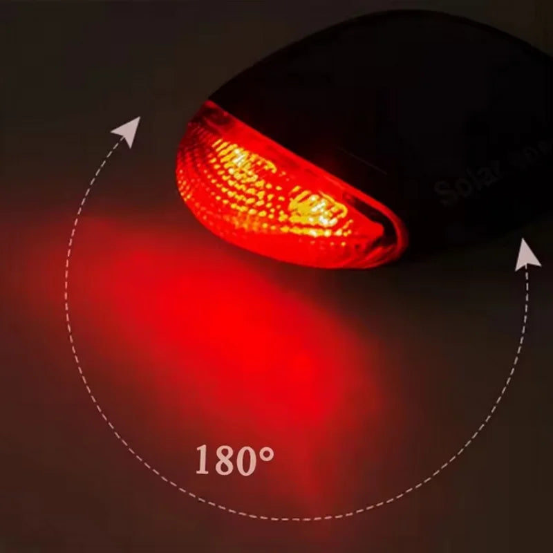 Solar LED Bicycle Tail Light Waterproof Bike Safety Rear Lamp - 6