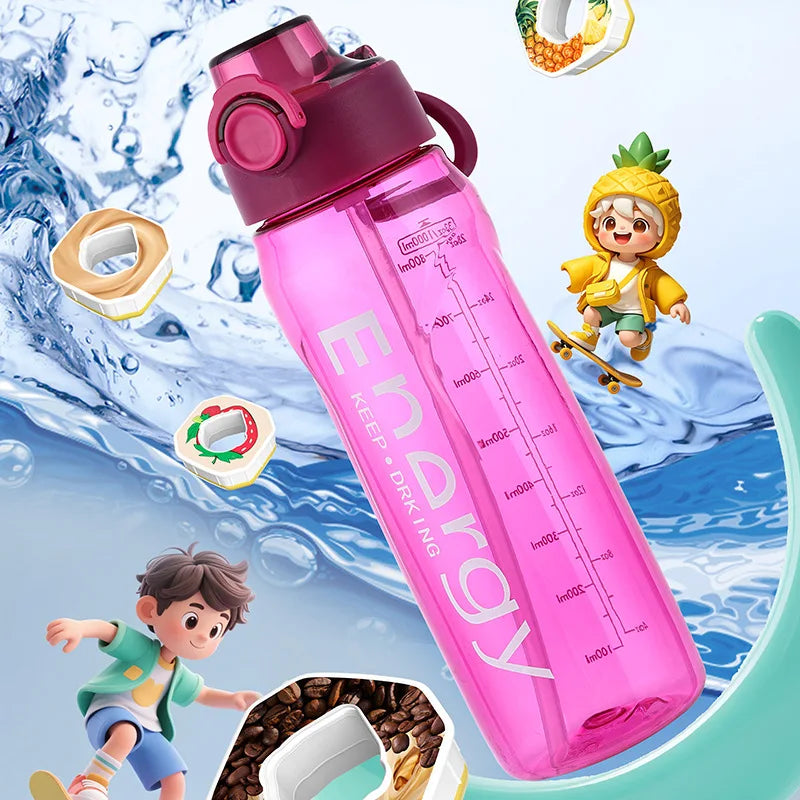 1000ml Fruit Flavored Water Bottle Gradient Sport Hydration Jug - 4