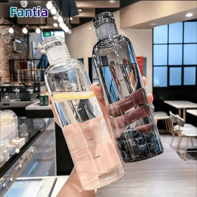 500ml Time Marker Water Bottle Leakproof Fitness Hydration Tracker